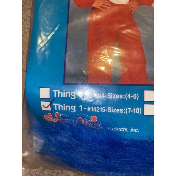 CAT in the HAT Child Costume‎ Thing 1 - CLOWN ALLEY Made in USA 1997 Vintage - Picture 2 of 7